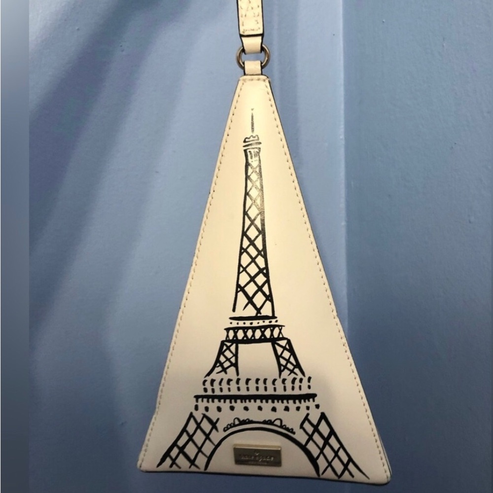 Kate Spade Triangle “Eiffel Tower” Wristlet Novelty Bag in Cement color - Picture 7 of 16